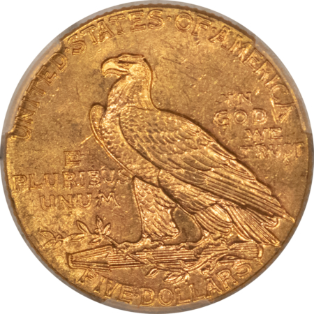 $5 1915 $5 INDIAN GOLD HALF EAGLE – PCGS MS-64, FROM A FRESH PAIR! BETTER DATE!