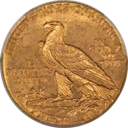 $5 1915 $5 INDIAN GOLD HALF EAGLE – PCGS MS-64, FROM A FRESH PAIR! BETTER DATE!