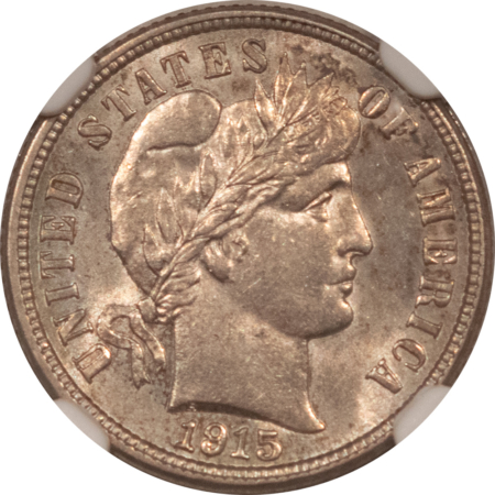 Barber Dimes 1915-S BARBER DIME – NGC MS-62 FLASHY! TOUGH!