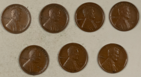 Lincoln Cents (Wheat) 1916 LINCOLN CENTS, LOT OF 7 – HIGH GRADE EXAMPLES!