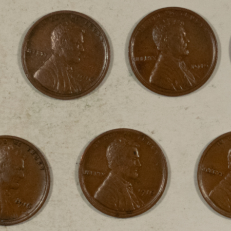 Lincoln Cents (Wheat) 1916 LINCOLN CENTS, LOT OF 7 – HIGH GRADE EXAMPLES!