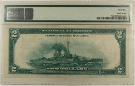 Large Federal Reserve Notes 1918 $2 FEDERAL RESERVE NOTE “BATTLESHIP”, PHILADELPHIA, FR-756, PMG CH VF-35!