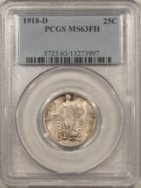 New Certified Coins 1918-D STANDING LIBERTY QUARTER – PCGS MS-63 FH, FRESH & PREMIUM QUALITY!