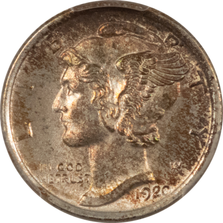 Dimes 1920 MERCURY DIME – PCGS MS-66 FB FRESH ORIGINAL & ATTRACTIVE FULL BANDS EXAMPLE