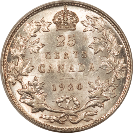 New Store Items 1920 CANADA SILVER 25c GEORGE V, KM#24a – FLASHY & VIRTUALLY UNCIRCULATED!