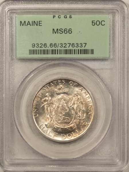 Early Commems 1920 MAINE COMMEMORATIVE HALF – PCGS MS-66, OLD GREEN HOLDER & PREMIUM QUALITY!