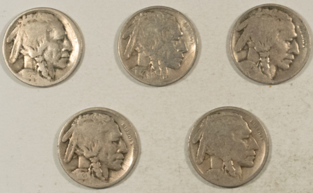 Buffalo Nickels 1920-D 1920-S 1926-D 1927-D 1927-S BUFFALO NICKELS LOT/5, PLEASING CIRC EXAMPLES