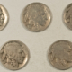 Buffalo Nickels 1919-D X 3 1919-S 1920-D BUFFALO NICKELS LOT/5 – LOW GRADE CIRCULATED