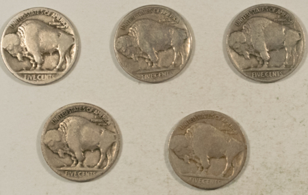 Buffalo Nickels 1920-D 1920-S 1926-D 1927-D 1927-S BUFFALO NICKELS LOT/5, PLEASING CIRC EXAMPLES