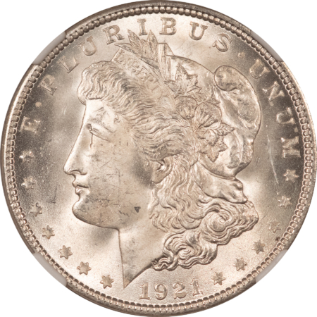 Dollars 1921 $1 MORGAN DOLLAR – NGC MS-64, LOOKS 65!  PREMIUM QUALITY!