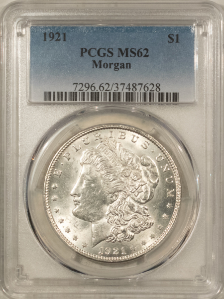 Dollars 1921 $1 MORGAN DOLLAR – PCGS MS-62