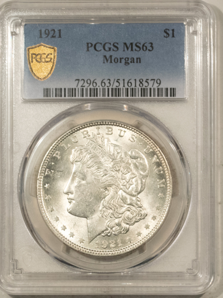 Dollars 1921 $1 MORGAN DOLLAR – PCGS MS-63