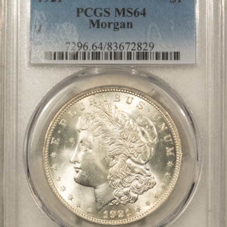 Dollars 1921 $1 MORGAN DOLLAR – PCGS MS-64