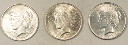 Dollars 1922 1923 1925 $1 PEACE DOLLARS LOT/3 – HIGH GRADE EXAMPLES WITH MINOR ISSUES!