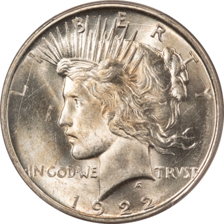 Dollars 1922-D $1 PEACE DOLLAR – PCGS MS-63, SUPER LUSTROUS!