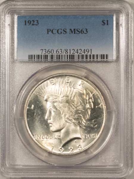 Dollars 1923 $1 PEACE DOLLAR – PCGS MS-63