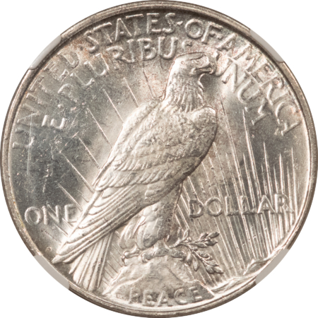 Dollars 1923-D $1 PEACE DOLLAR – NGC MS-62, BLAST WHITE, FULLY STRUCK!