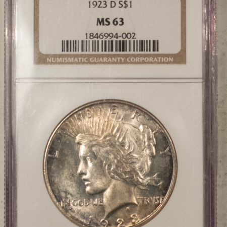 Dollars 1923-D $1 PEACE DOLLAR – NGC MS-63