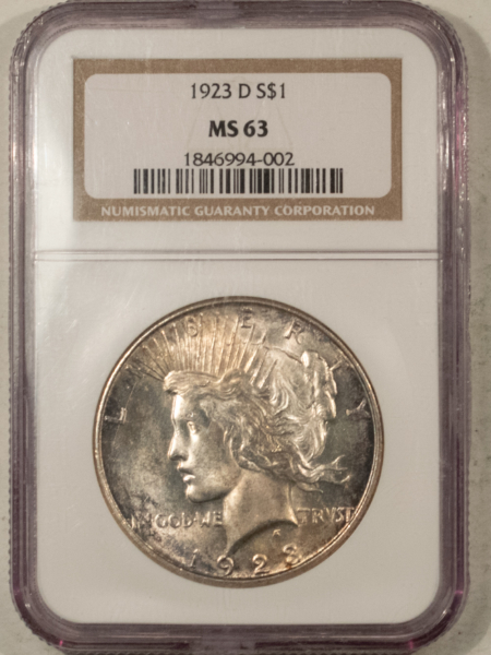 Dollars 1923-D $1 PEACE DOLLAR – NGC MS-63