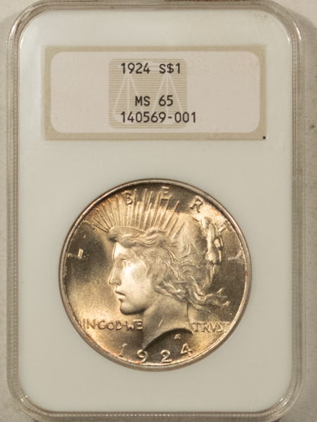 Dollars 1924 $1 PEACE DOLLAR – NGC MS-65, OLD FATTY & PREMIUM QUALITY!