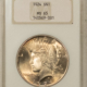 Dollars 1923-D $1 PEACE DOLLAR – NGC MS-63