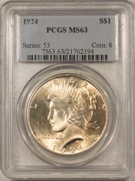 Dollars 1924 $1 PEACE DOLLAR – PCGS MS-63