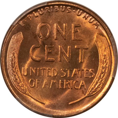 Lincoln Cents (Wheat) 1924-D LINCOLN CENT – PCGS MS-65 RD, BLAZING RED GEM! RARE THIS NICE!