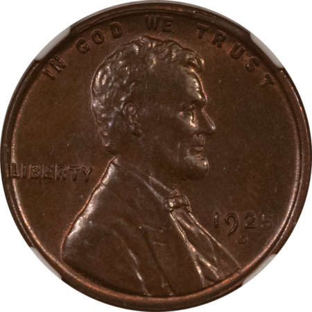 Lincoln Cents (Wheat) 1925-D LINCOLN CENT – NGC MS-64 BN, FRESH & PREMIUM QUALITY!