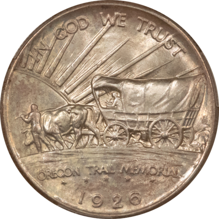 CAC Approved Coins 1926 OREGON TRAIL COMMEMORATIVE HALF DOLLAR CACG MS-65 PREMIUM QUALITY+ GEM, CAC