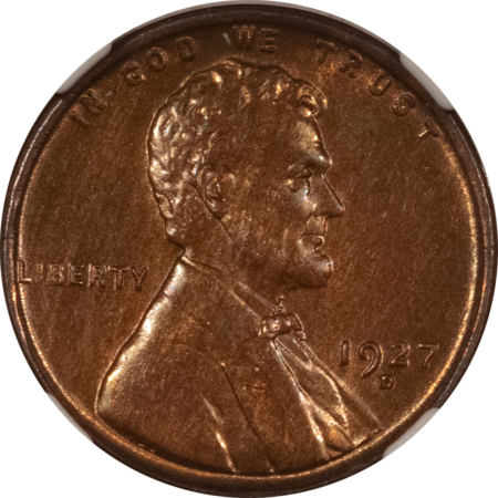 Lincoln Cents (Wheat) 1927-D LINCOLN CENT – NGC MS-64 BN, FLASHY, LOOKS GEM & PREMIUM QUALITY!