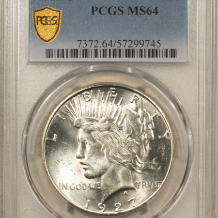 Dollars 1927-S $1 PEACE DOLLAR – PCGS MS-64 BLAST WHITE & LUSTROUS!