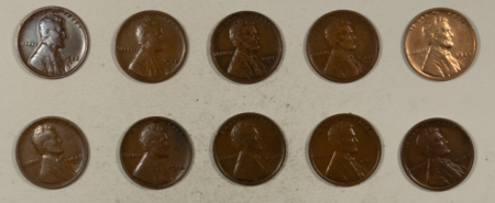 Lincoln Cents (Wheat) 1928-D LINCOLN CENTS, LOT/10 – HIGH GRADE CIRCULATED EXAMPLES!