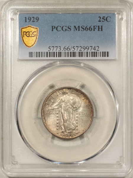 New Certified Coins 1929 STANDING LIBERTY QUARTER – PCGS MS-66 FH, ORIGINAL, WHOLESOME & PRETTY!