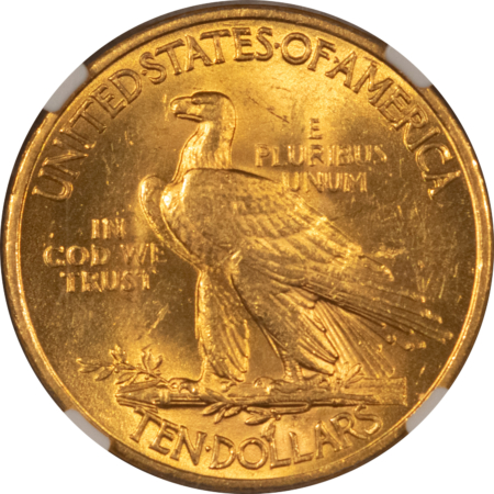 $10 1932 $10 INDIAN GOLD EAGLE – NGC MS-61, GREAT LUSTER