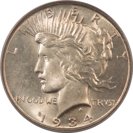 Dollars 1934 $1 PEACE DOLLAR – PCGS MS-63 WHITE & CHOICE!