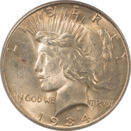 Dollars 1934-D $1 PEACE DOLLAR – PCGS MS-62