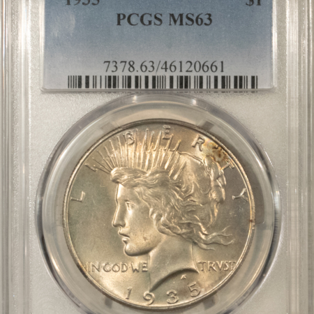 Dollars 1935 $1 PEACE DOLLAR – PCGS MS-63 ATTRACTIVE & CHOICE!
