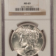 Dollars 1934-S $1 PEACE DOLLAR PCGS MS-62, CHOICE, ORIGINAL WHITE, PREMIUM QUALITY!