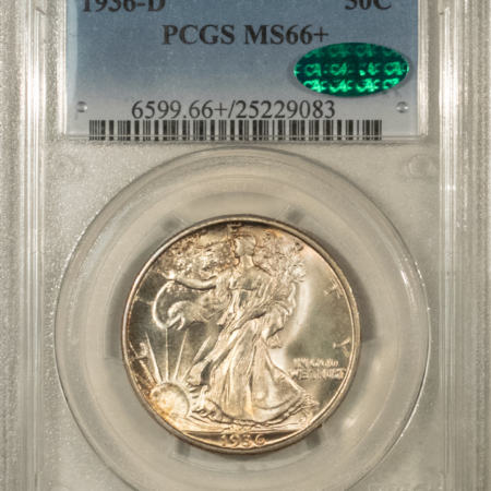 CAC Approved Coins 1936-D WALKING LIBERTY HALF DOLLAR – PCGS MS-66+, PREMIUM QUALITY, CAC APPROVED!