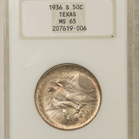 Early Commems 1936-S TEXAS COMMEMORATIVE HALF DOLLAR – NGC MS-65, LOOKS 66+, FATTY & PQ!