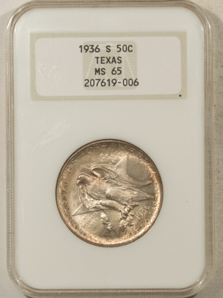 Early Commems 1936-S TEXAS COMMEMORATIVE HALF DOLLAR – NGC MS-65, LOOKS 66+, FATTY & PQ!