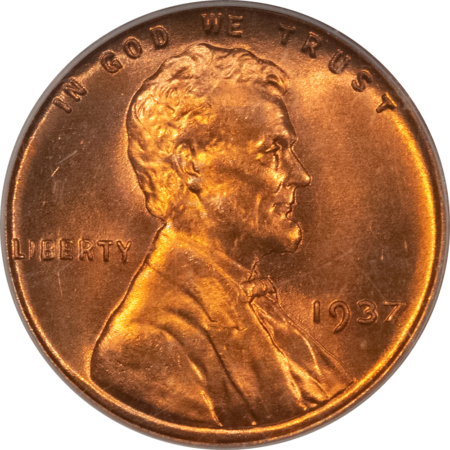 Lincoln Cents (Wheat) 1937 LINCOLN CENT – PGS MS-66 RD, NICE & ATTRACTIVE