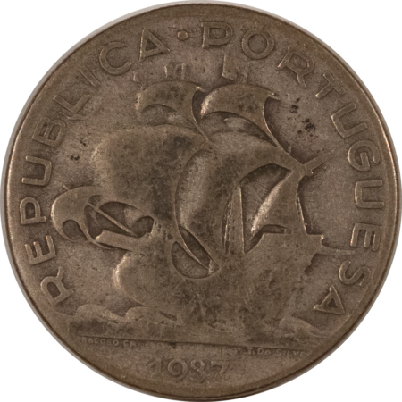 New Store Items 1937 PORTUGAL 5 ESCUDOS SILVER, KM#581 – CIRCULATED, KEY-DATE!