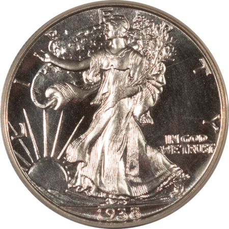 Half Dollars 1938 PROOF WALKING LIBERTY HALF DOLLAR – ANACS PF-65, NICE WHITE GEM W/ CONTRAST
