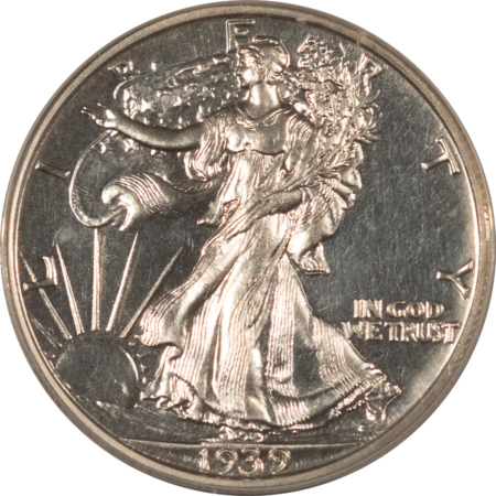 Half Dollars 1939 PROOF WALKING LIBERTY HALF DOLLAR – ANACS PF-63, WHITE & CHOICE!