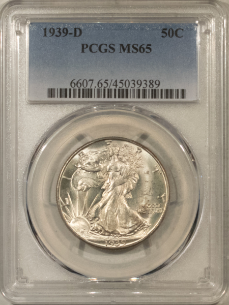 Half Dollars 1939-D WALKING LIBERTY HALF DOLLAR – PCGS MS-65