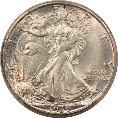 Half Dollars 1939-D WALKING LIBERTY HALF DOLLAR – PCGS MS-66, PREMIUM QUALITY!