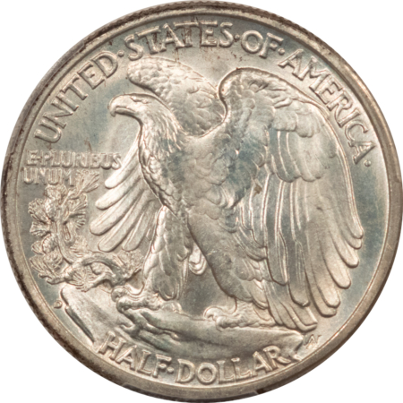 Half Dollars 1939-D WALKING LIBERTY HALF DOLLAR – PCGS MS-66, PREMIUM QUALITY!