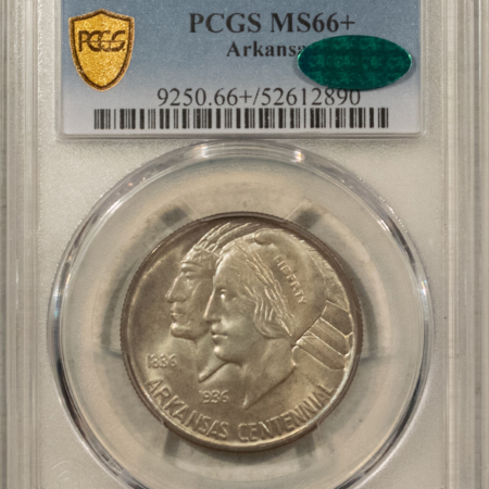 CAC Approved Coins 1939-D ARKANSAS COMMEMORATIVE HALF DOLLAR PCGS MS-66+ LOOKS 67 PQ, CAC APPROVED!