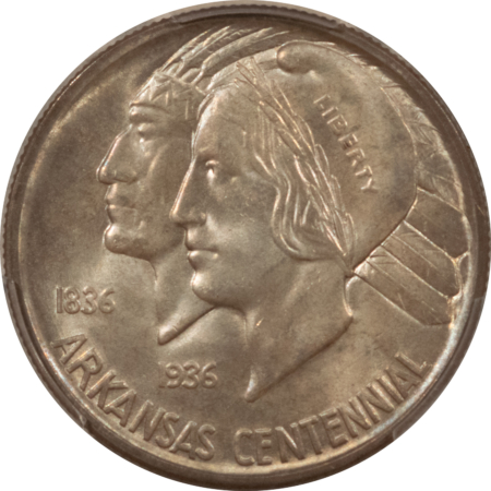CAC Approved Coins 1939-D ARKANSAS COMMEMORATIVE HALF DOLLAR PCGS MS-66+ LOOKS 67 PQ, CAC APPROVED!